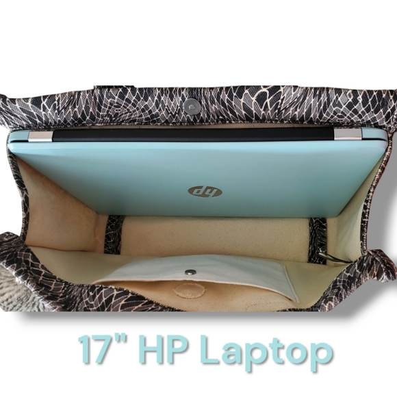 NWOT Vince Camuto Large Canvas Snakeskin print Orla Tote Black / Coconut Cream - Picture 5 of 9